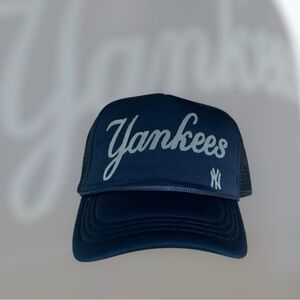 Navy Blue NY Yankees trucker hat